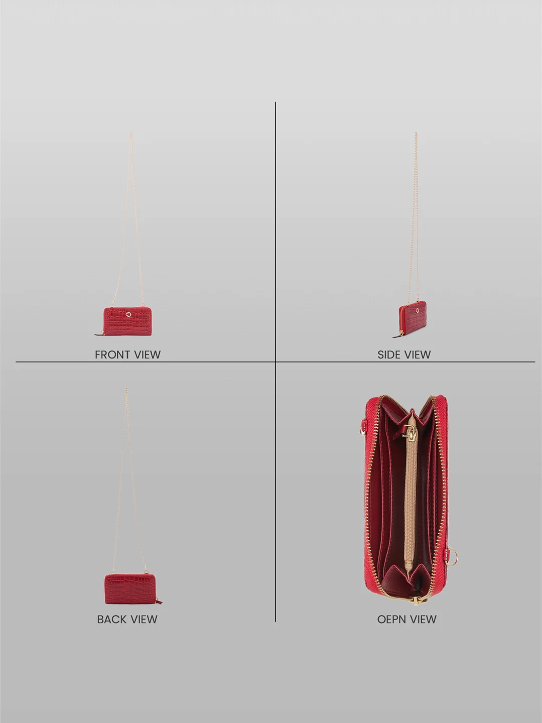 Caprese Vega Small Red Sling Wallet - Image 4