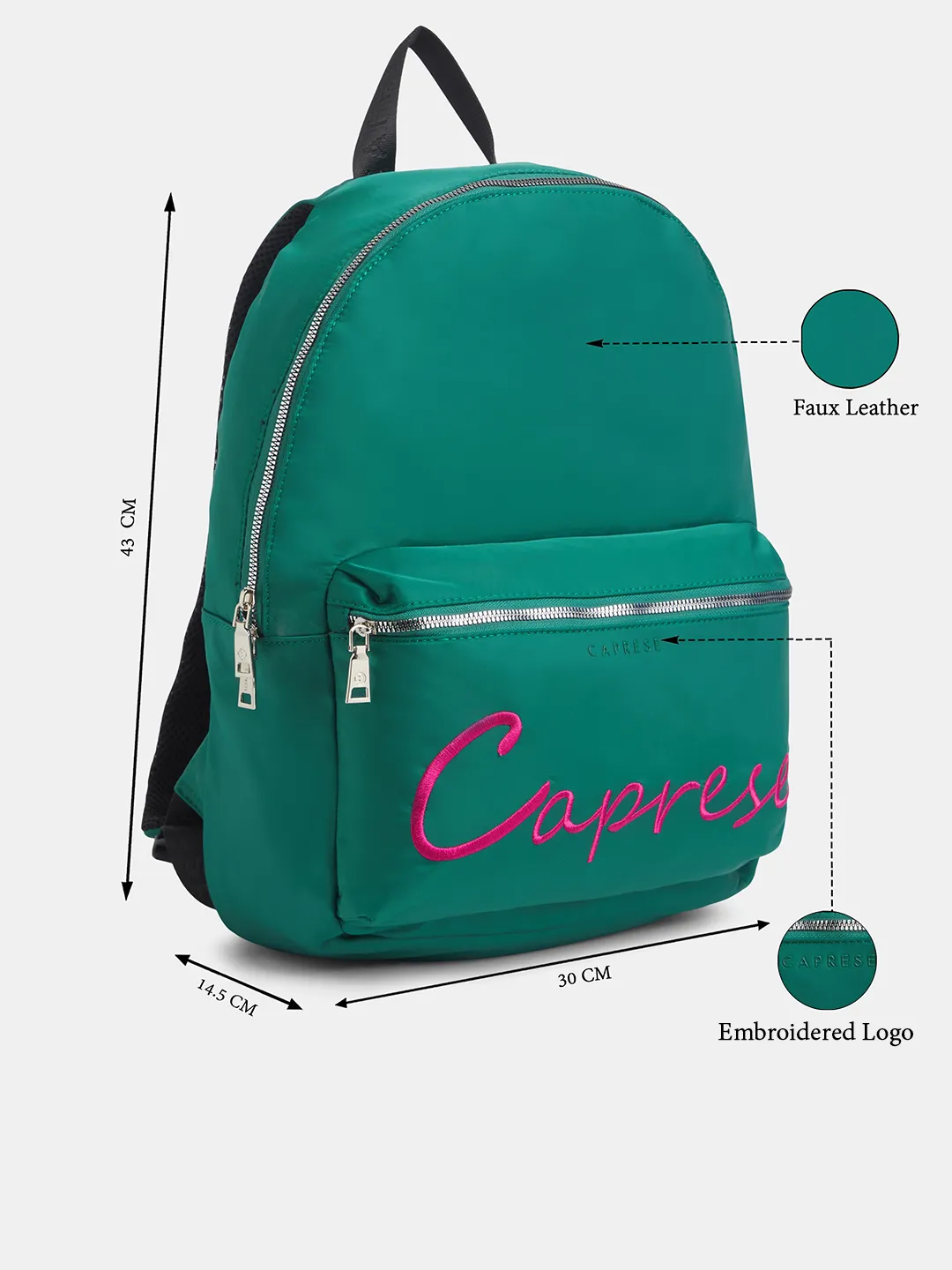 Caprese Venus Large Dark Green Laptop Backpack - Image 9
