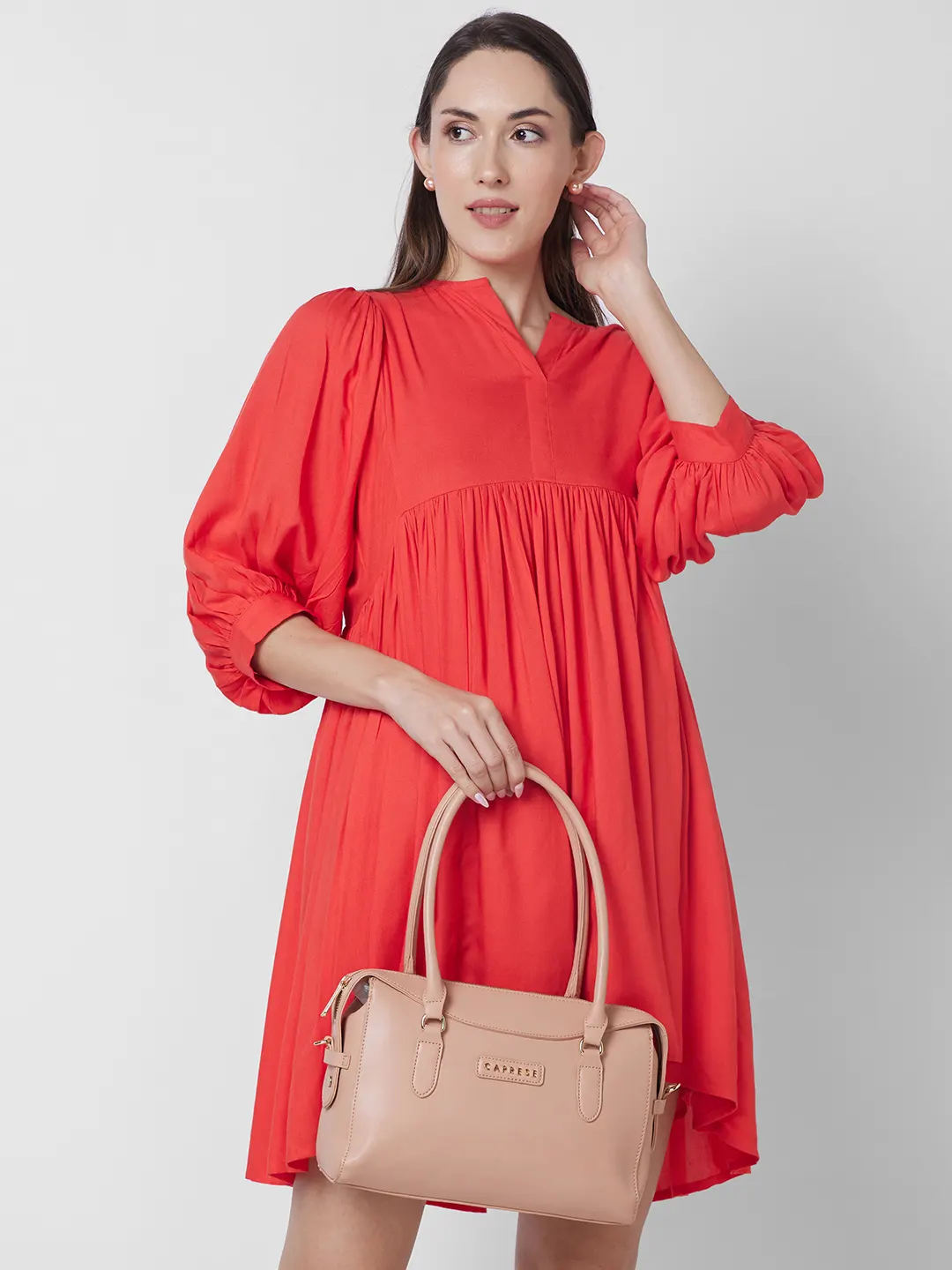 Caprese Vienna Small Salmon Satchel Bag - Image 10