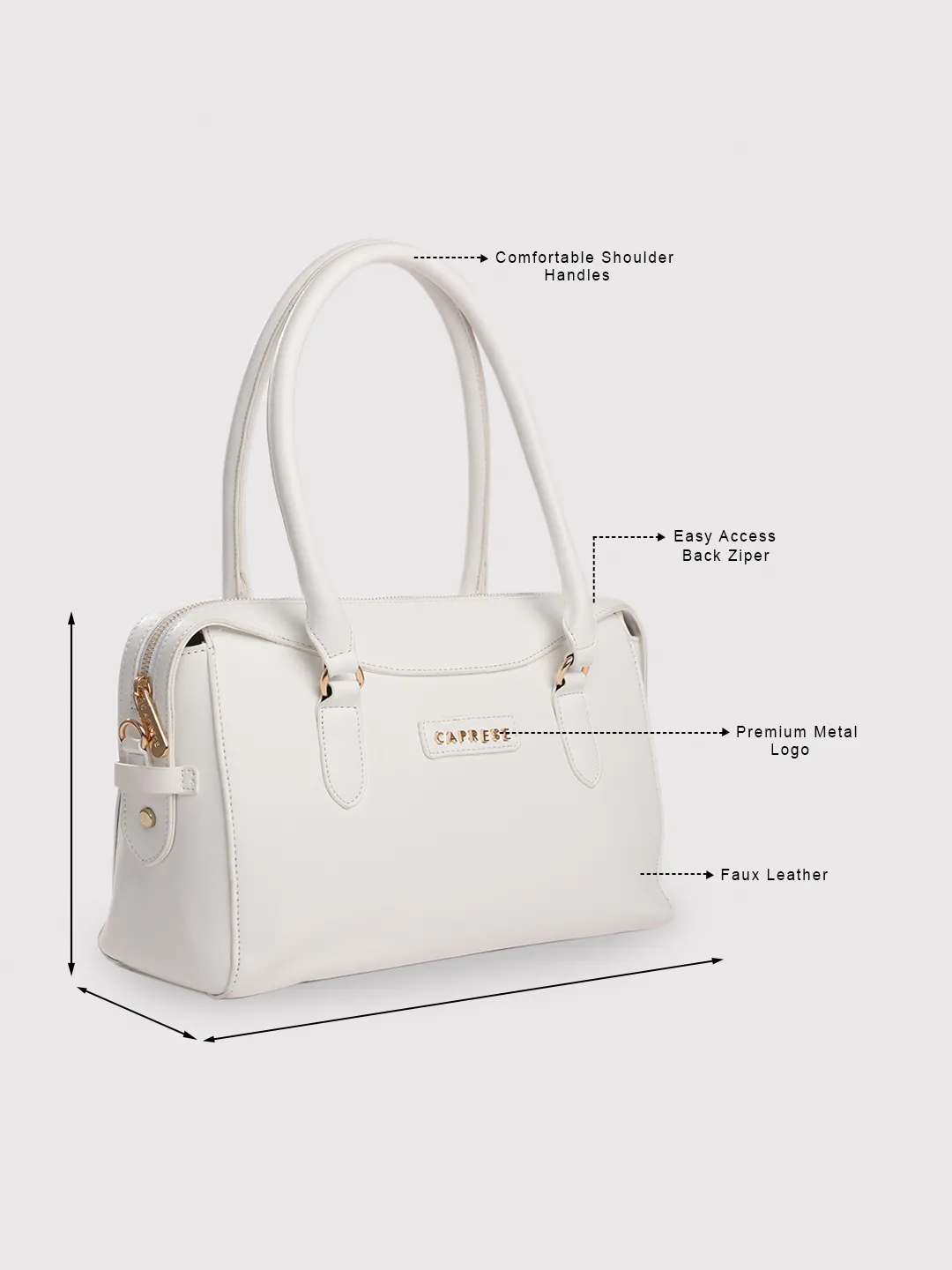 Caprese Vienna Small White Satchel Bag - Image 9