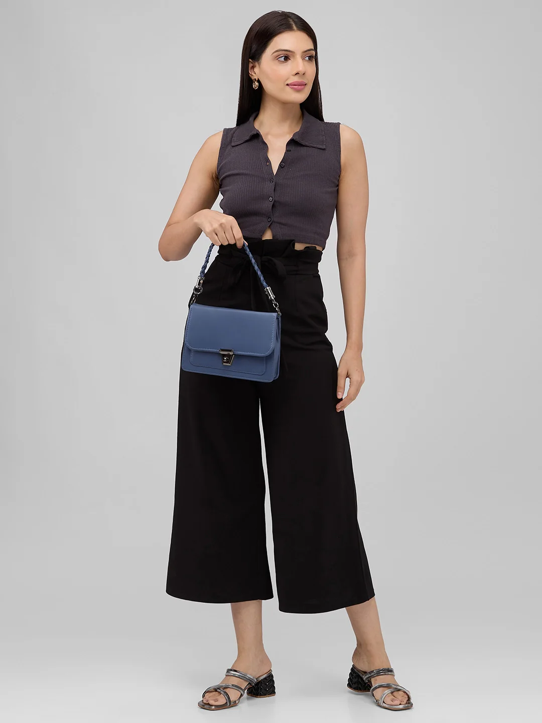 Caprese Viko Medium Blue Sling Bag - Image 2