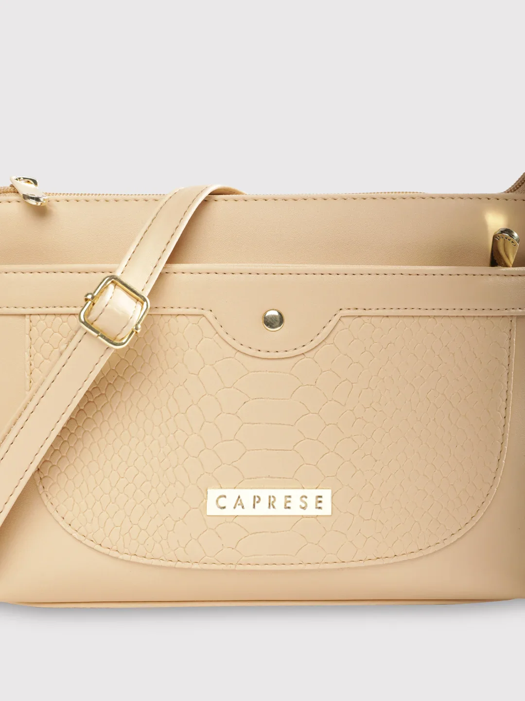 Caprese Vilano Small Beige Sling Bag - Image 11
