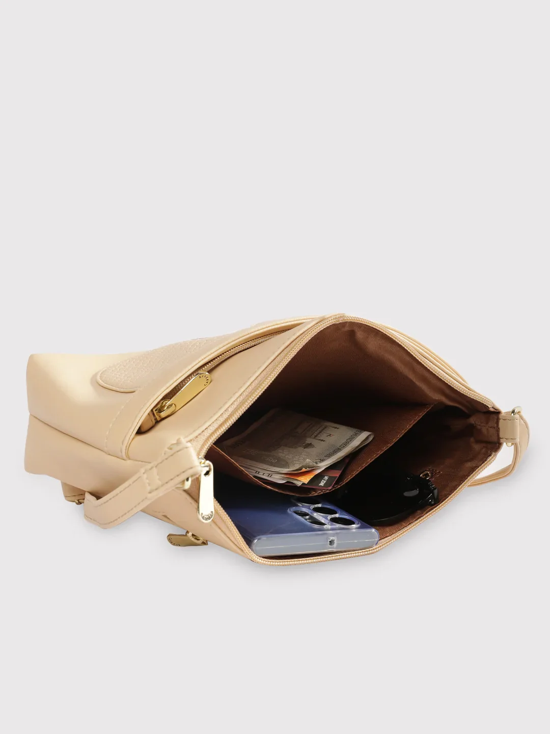 Caprese Vilano Small Beige Sling Bag - Image 8
