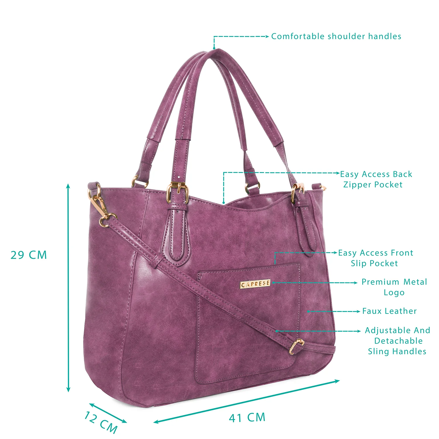 Caprese Vincita Medium Red Satchel Bag - Image 22