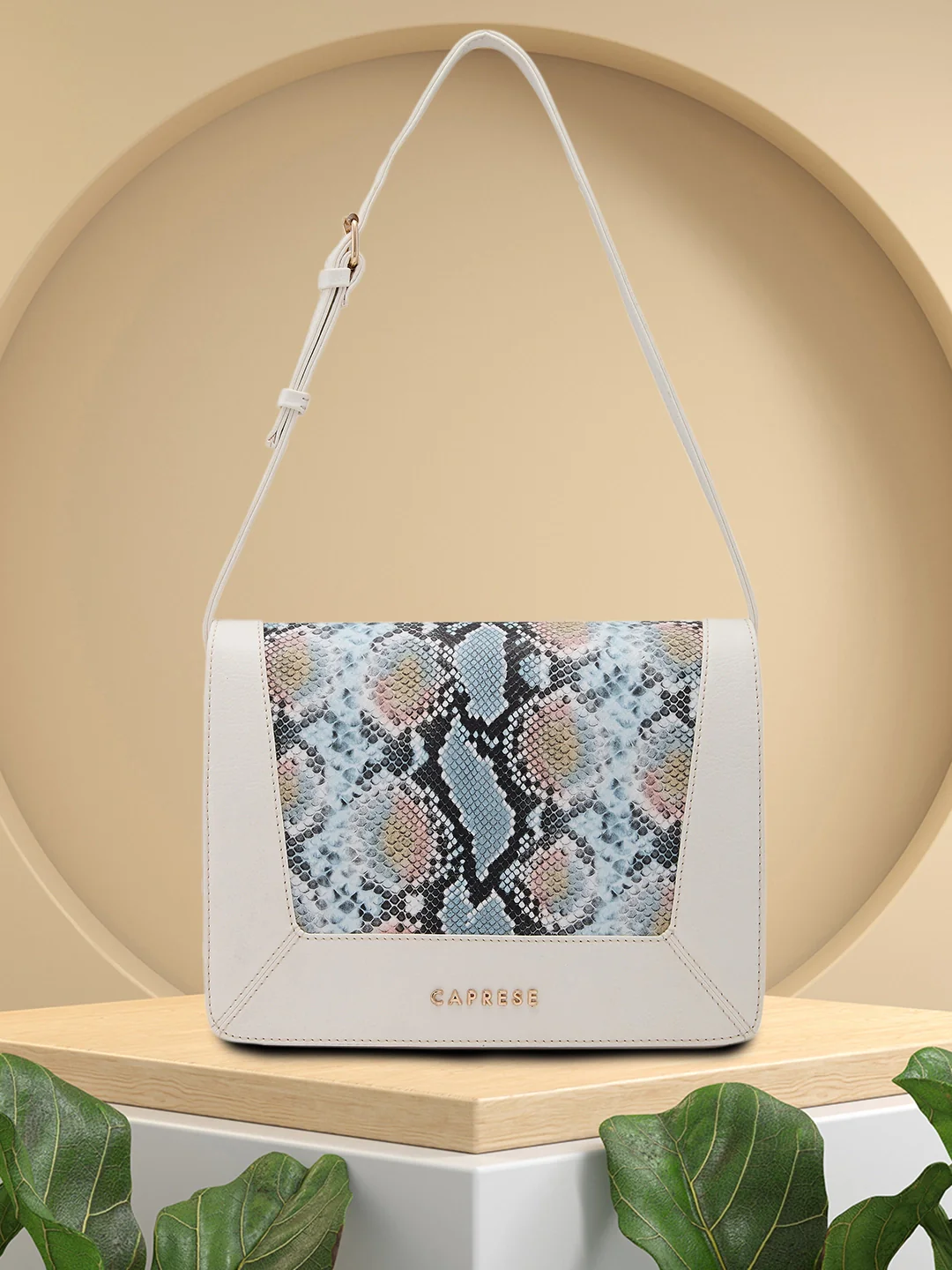 Caprese Vittoria Medium Off White Satchel Bag - Image 3