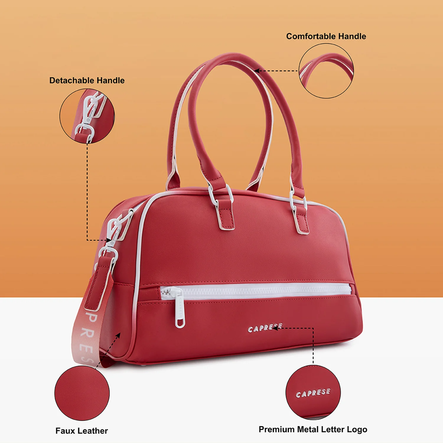 Caprese Vivian Large Red Duffle Bag - Image 6