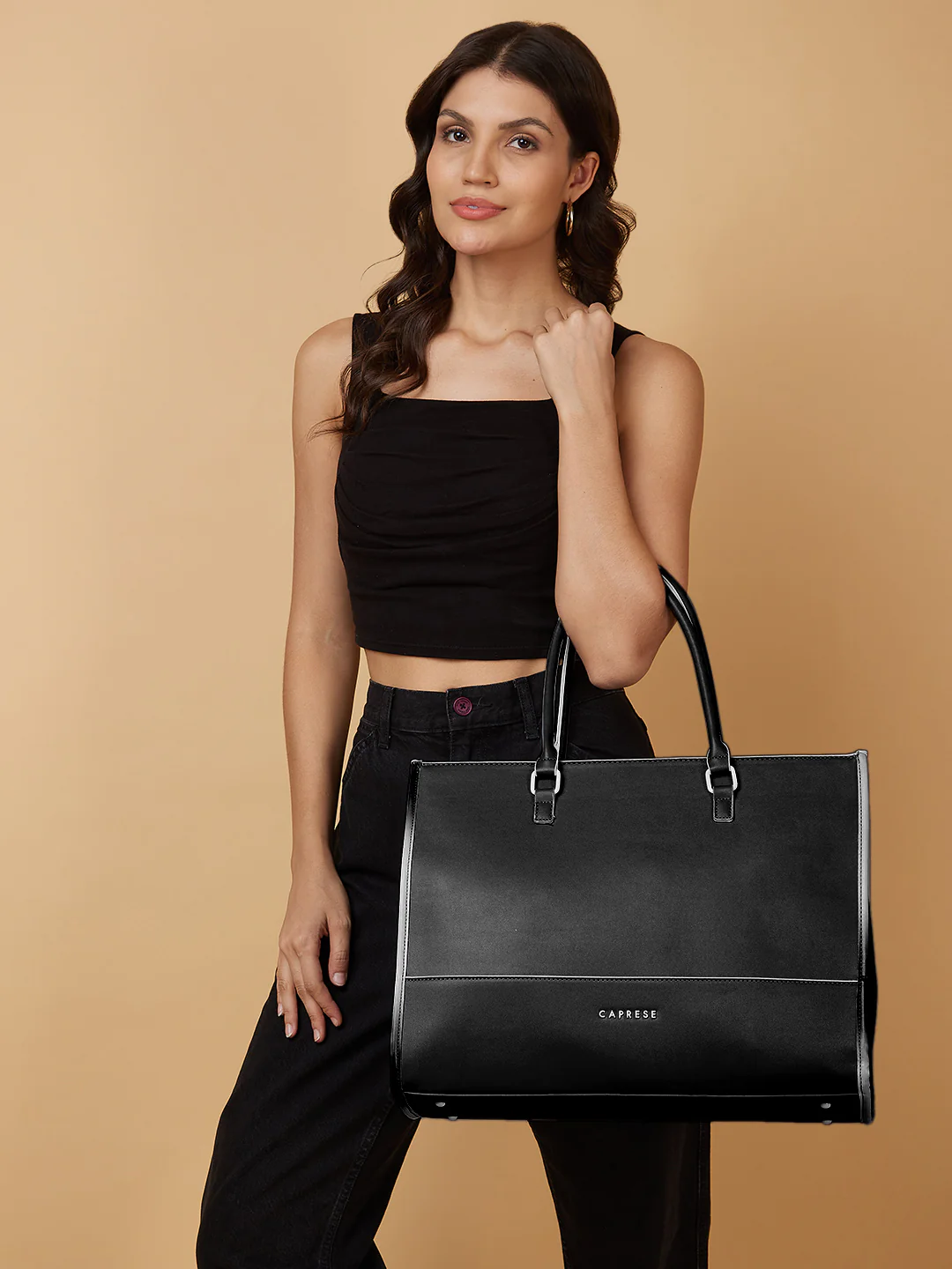 Caprese Vivian Large Black Tote Bag - Image 2