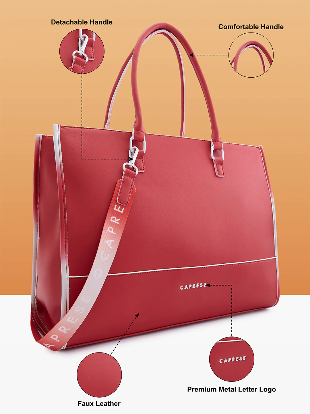 Caprese Vivian Large Red Tote Bag - Image 7
