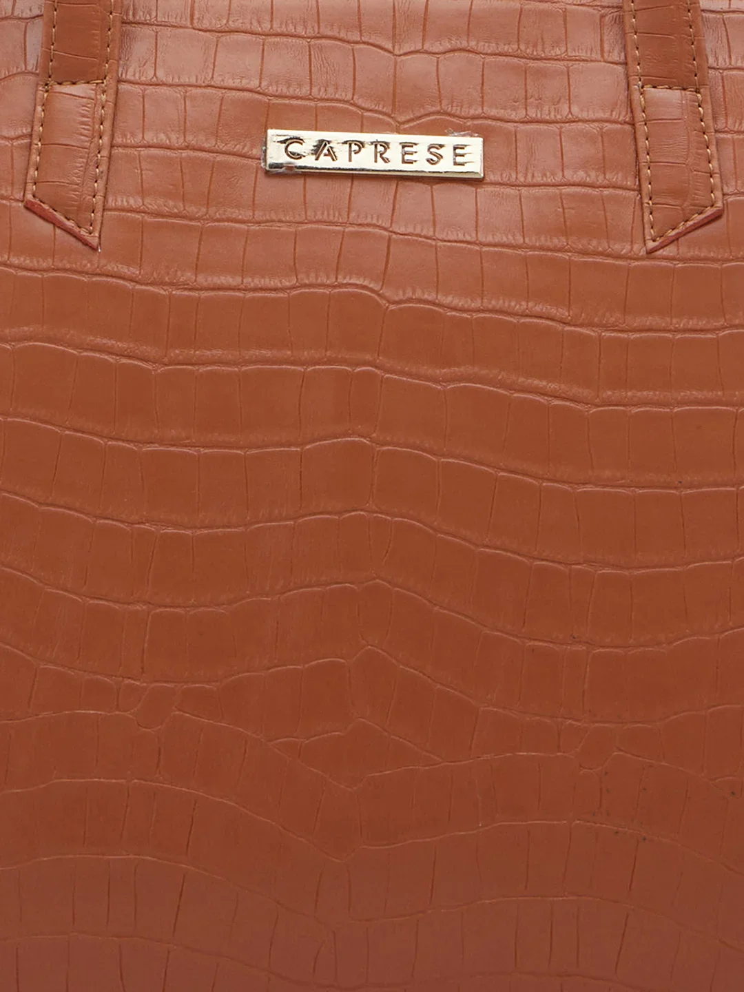 Caprese Westwood Croco Medium Tan Tote Bag - Image 8