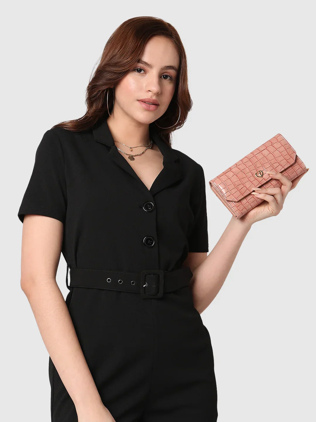 Caprese Wila Medium Dark Pink Flapover Wallet - Image 13