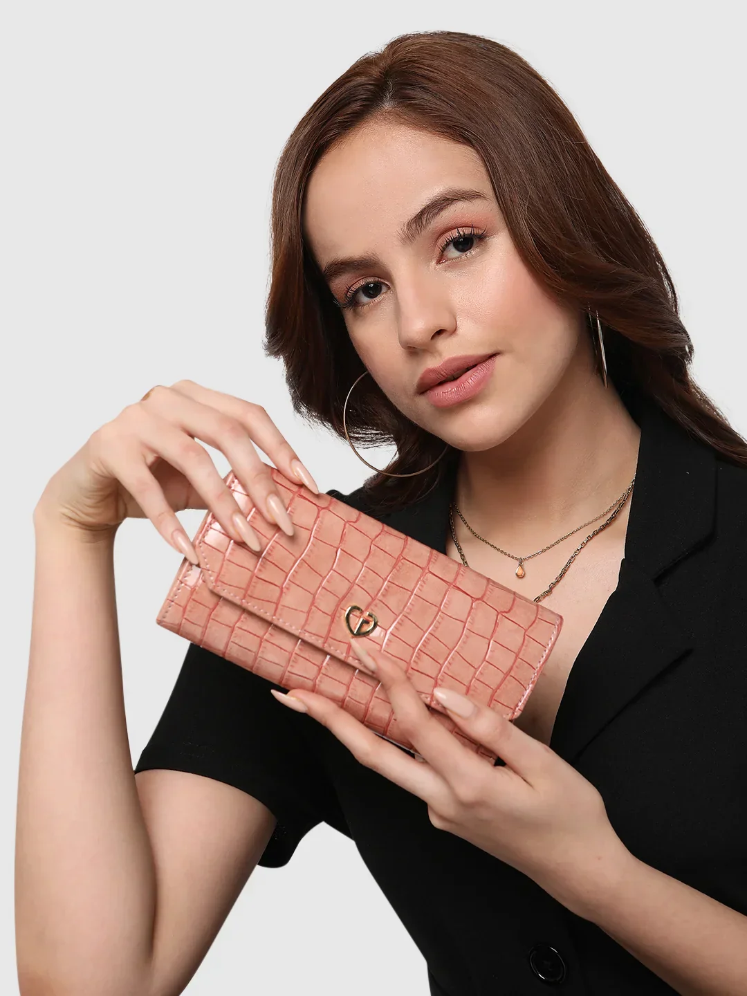 Caprese Wila Medium Dark Pink Flapover Wallet - Image 2