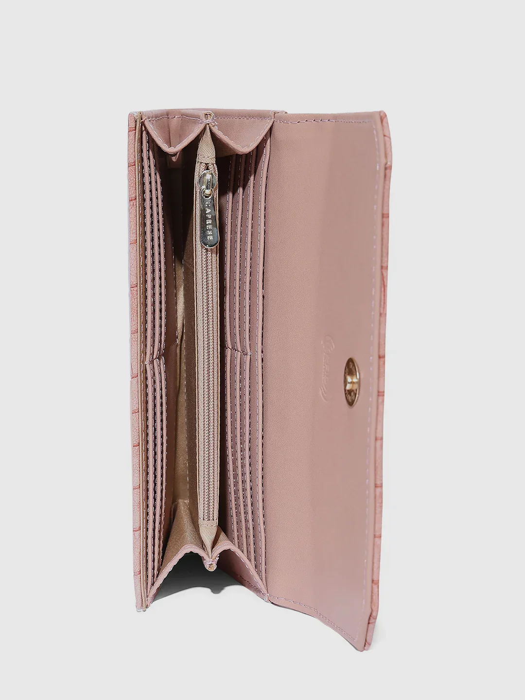 Caprese Wila Medium Dark Pink Flapover Wallet - Image 8