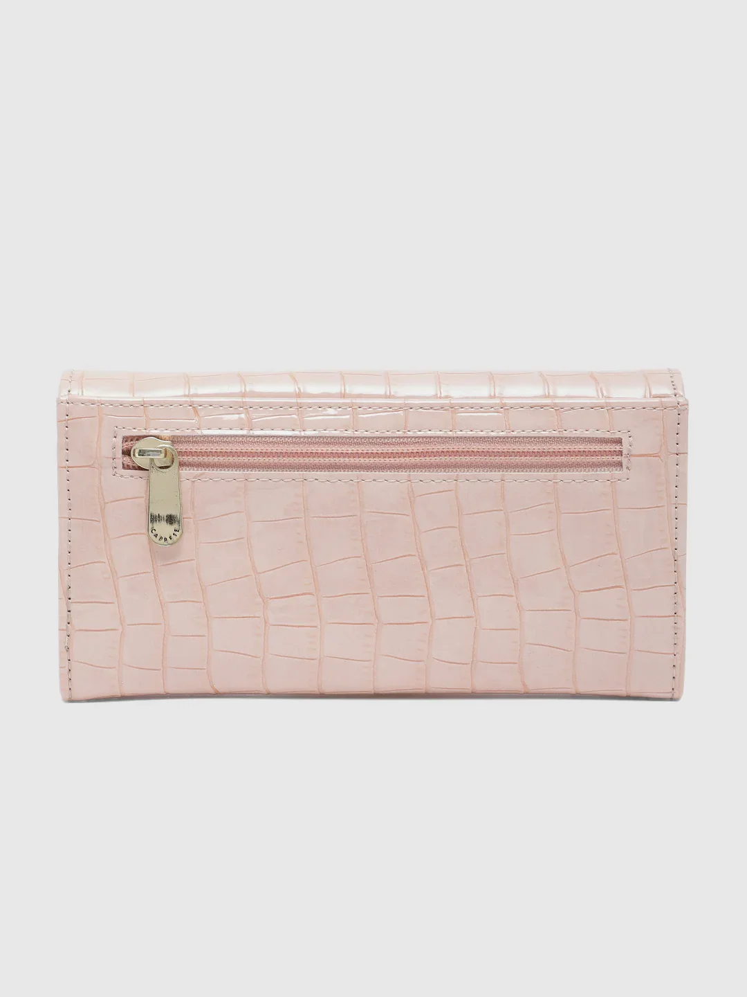 Caprese Wila Medium Peach Flapover Wallet - Image 3