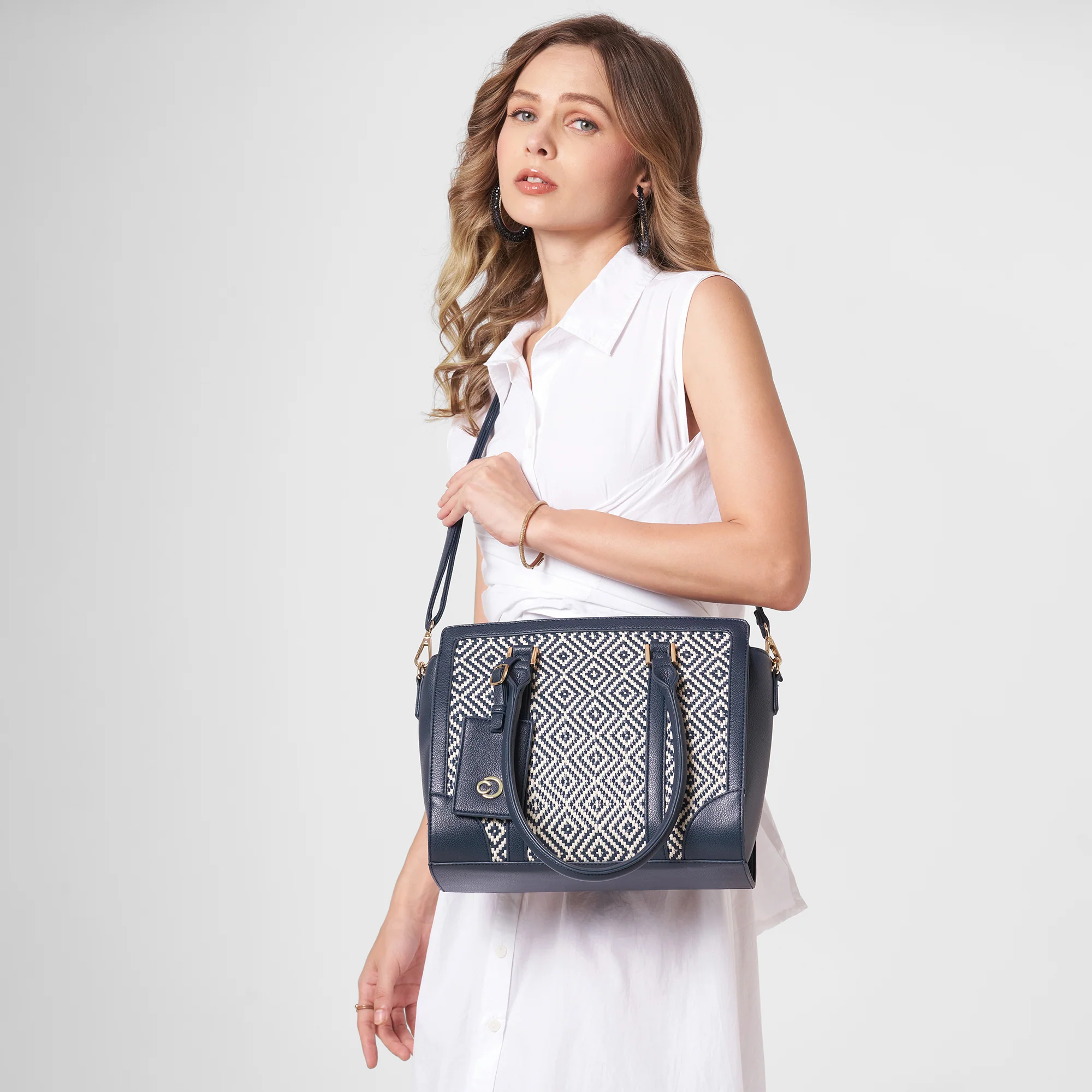 Caprese  Wind Large Midnight Blue Satchel Bag - Image 2