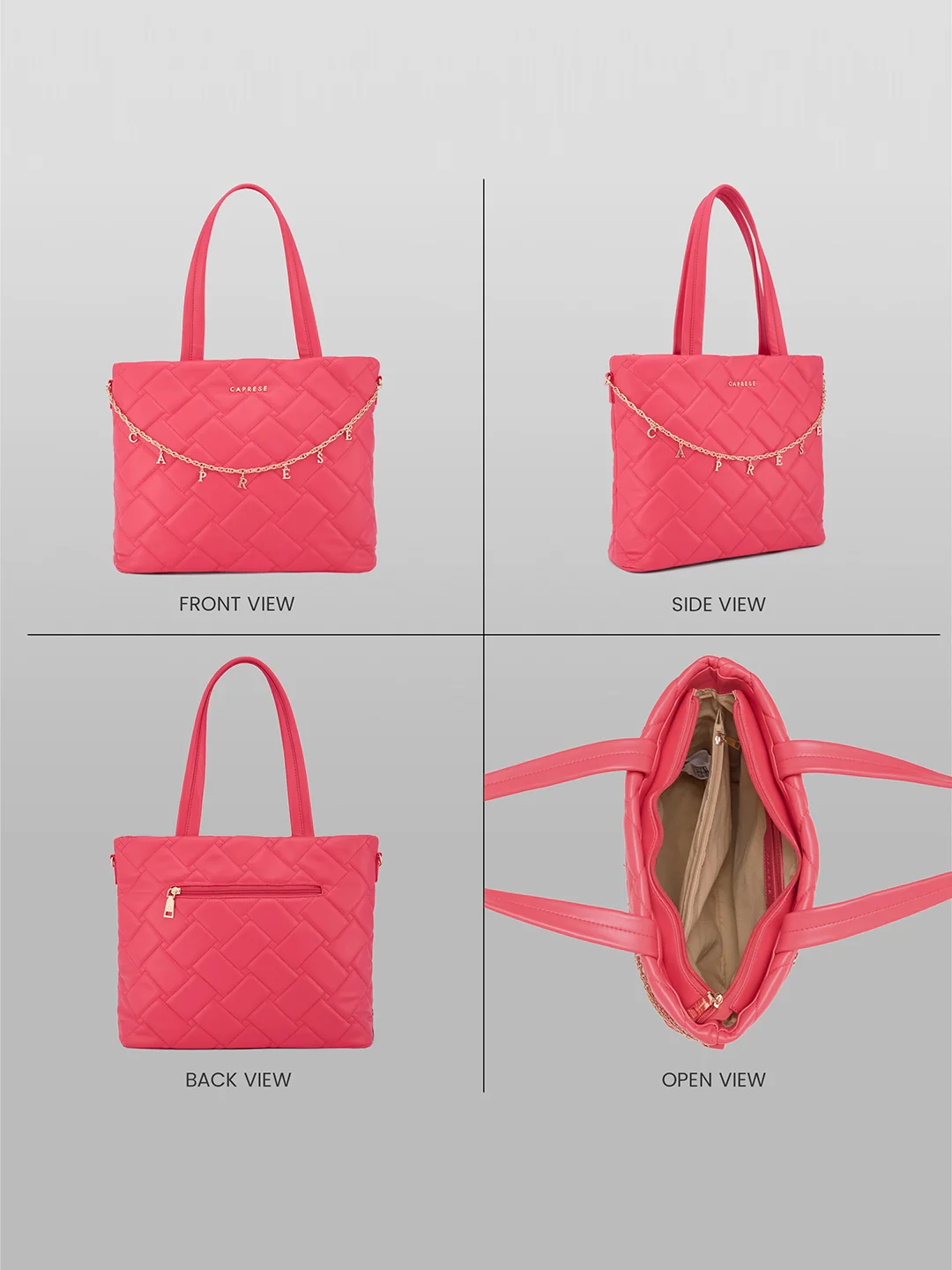 Caprese Winter Large Fuchsia Tote Bag - Image 10