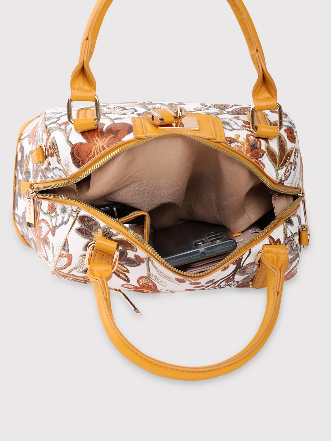 Caprese Wren Medium Ochre Satchel Bag - Image 10
