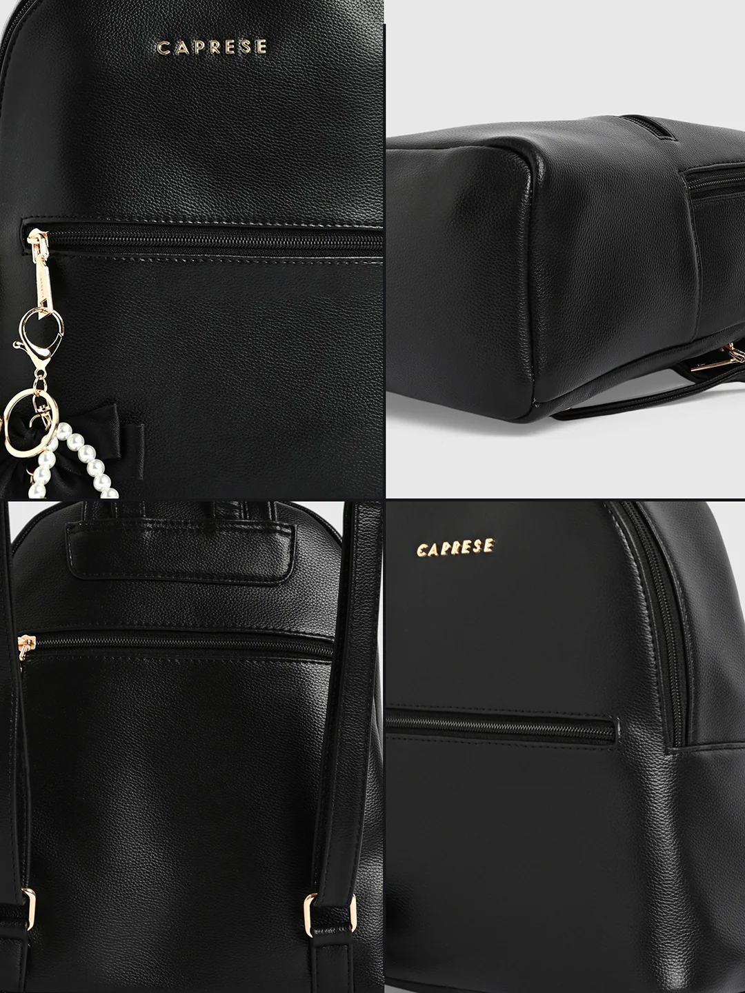 Caprese X Emily in Paris Tiara Medium Black Fashion Backpack - Image 10