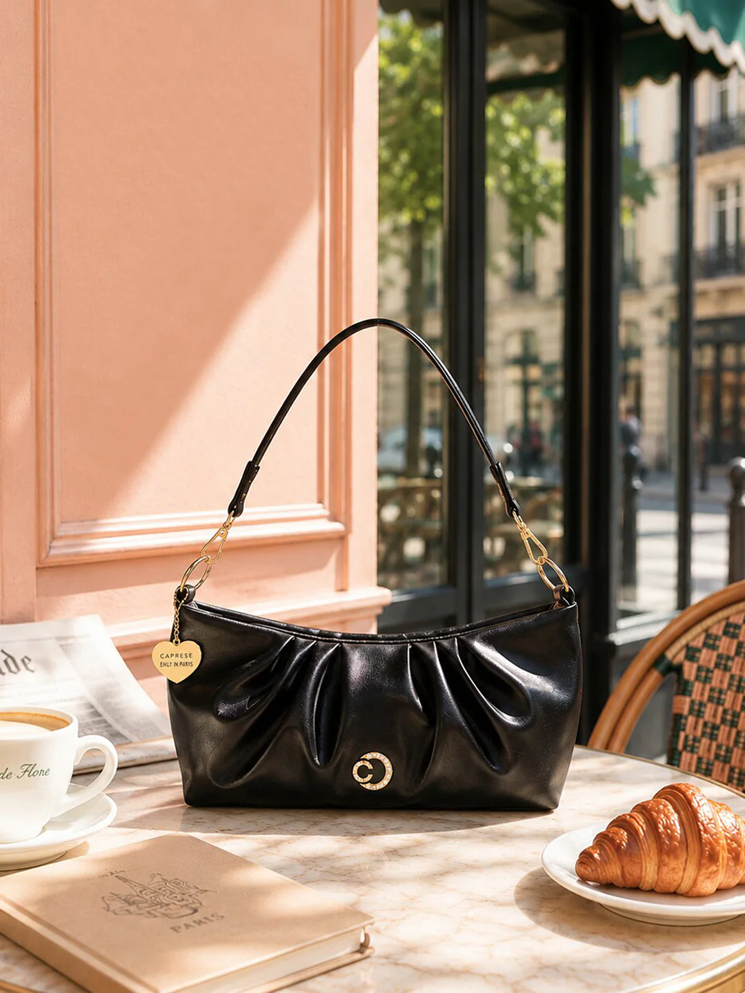 Caprese X Emily in Paris Tiara Medium Black Sling Bag - Image 2