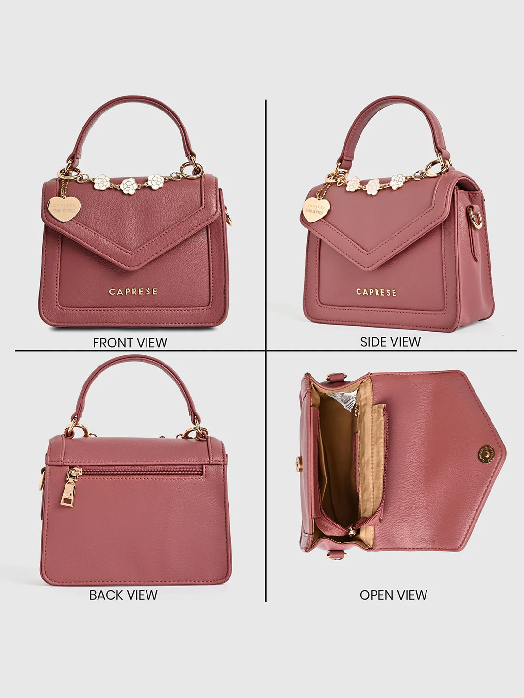 Caprese X Emily in Paris Tiara Small Blush Satchel Bag - Image 10