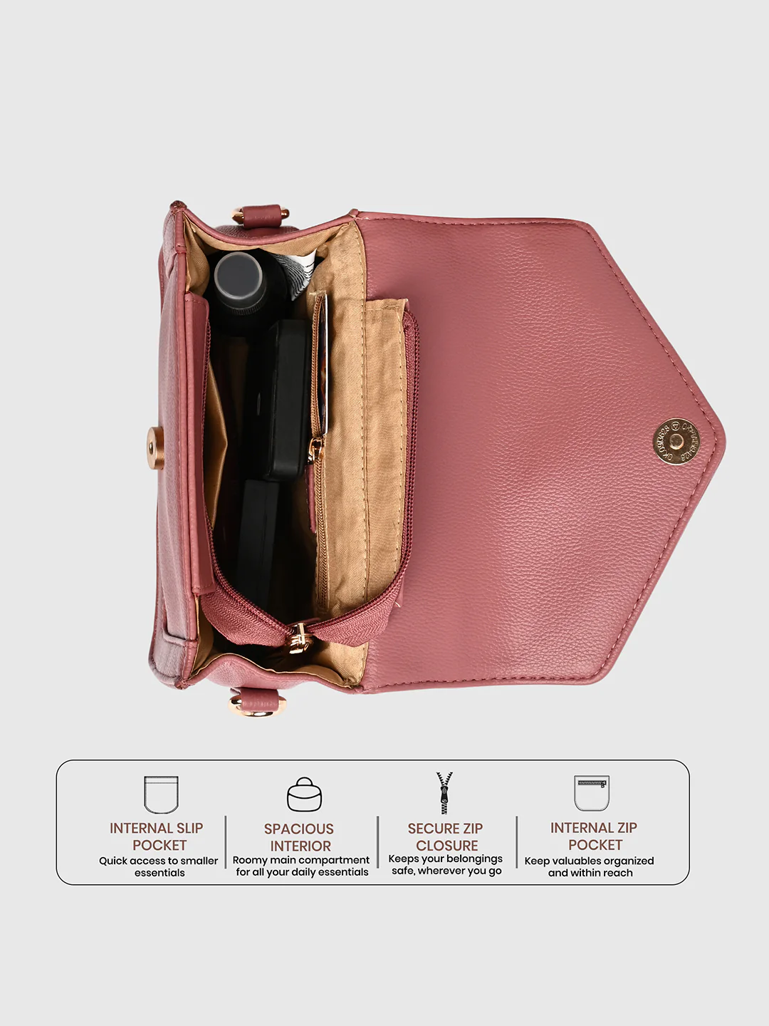 Caprese X Emily in Paris Tiara Small Blush Satchel Bag - Image 4