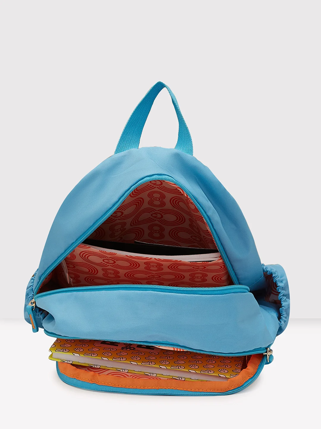 Caprese Xenia Medium Light Blue Printed Backpack - Image 10