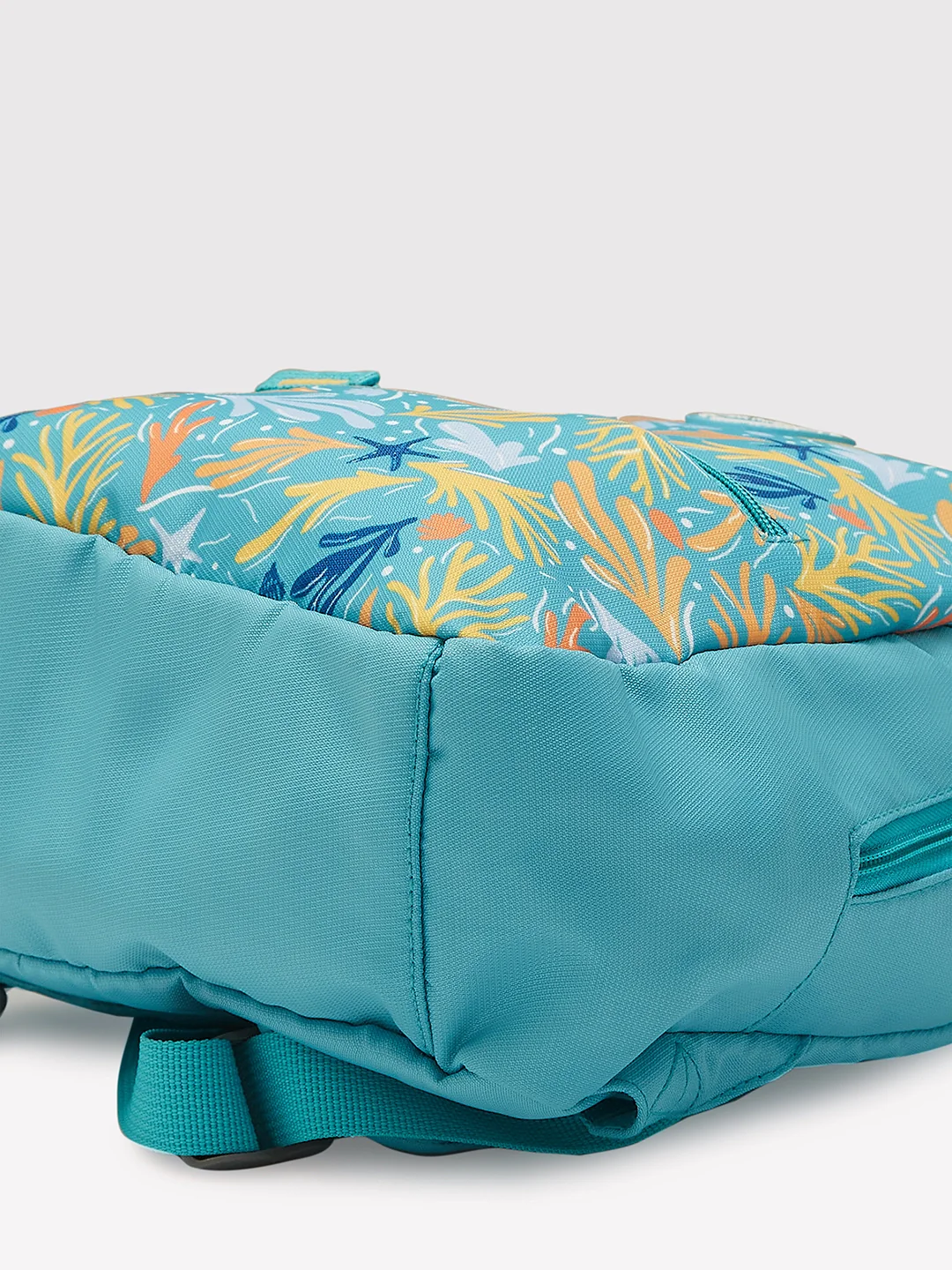 Caprese Xenia Small Turquoise Printed Backpack - Image 5