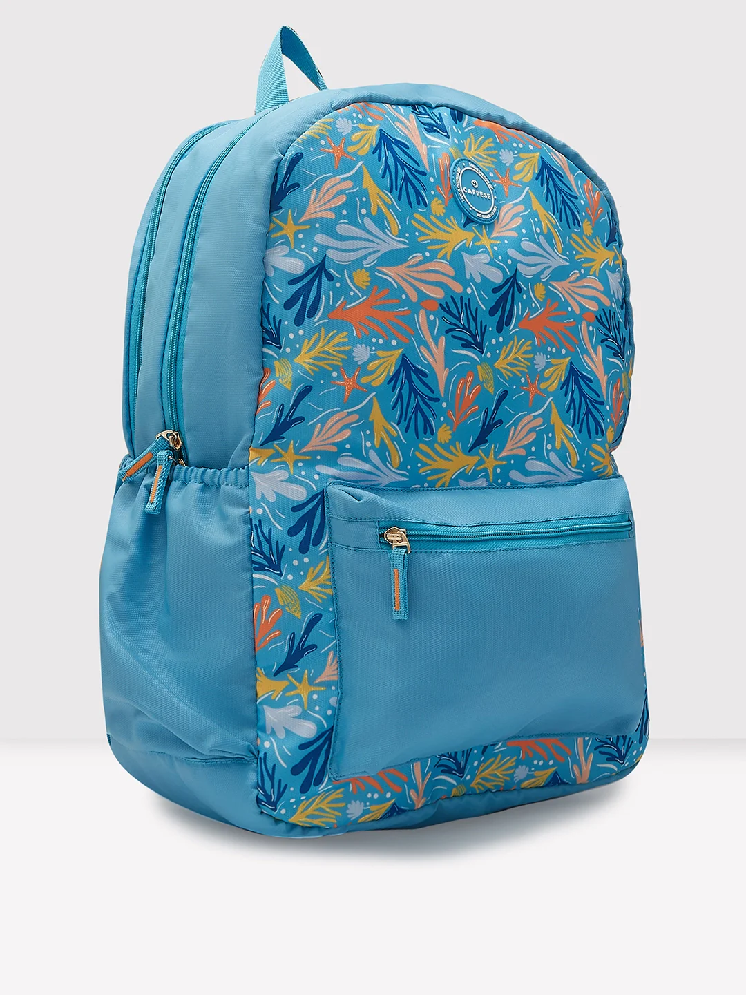 Caprese Xenia X Large Printed Light Blue Laptop Backpack - Image 3
