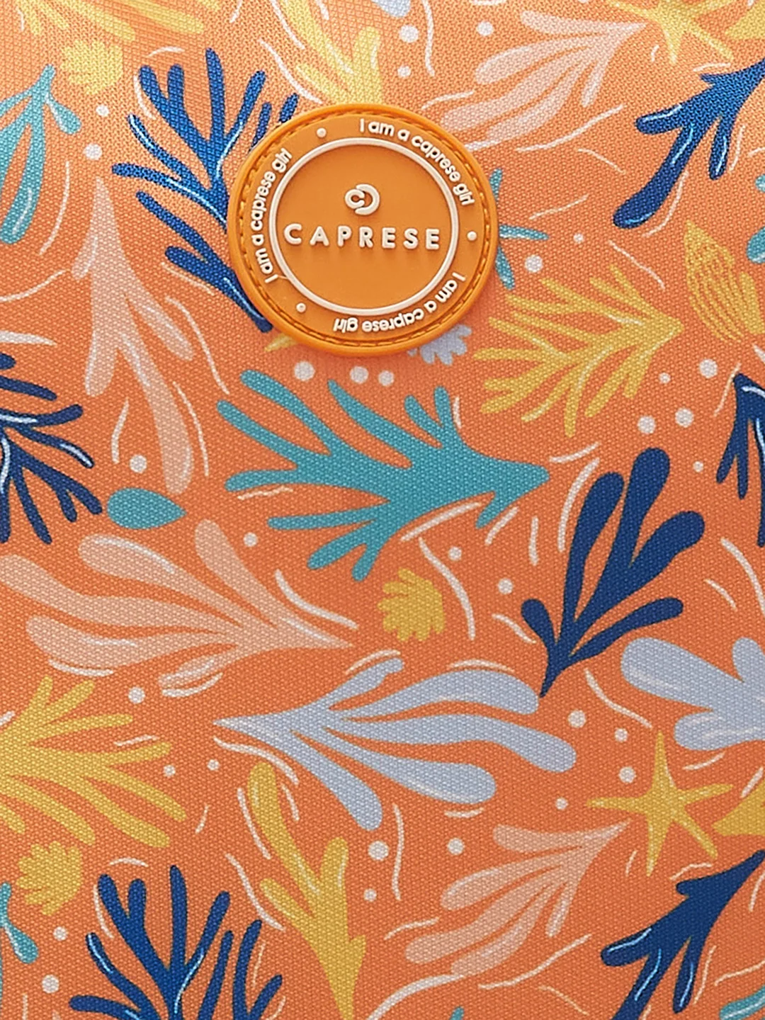 Caprese Xenia X Large Printed Orange Laptop Backpack - Image 7