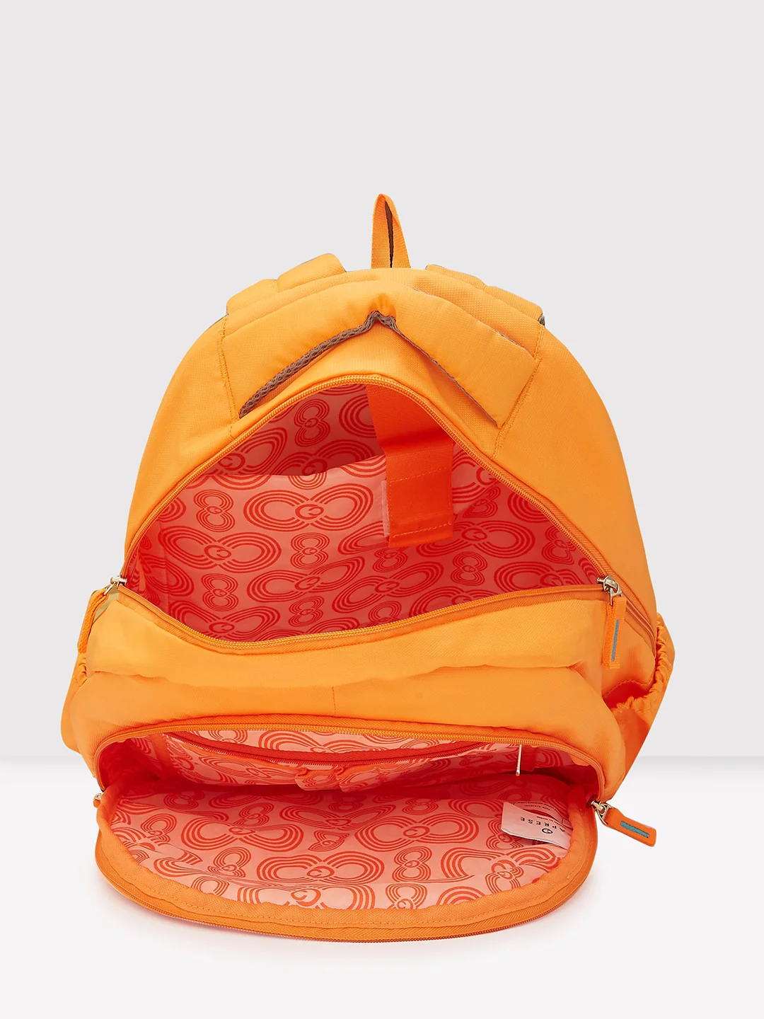Caprese Xenia Large Printed Orange Laptop Backpack - Image 6