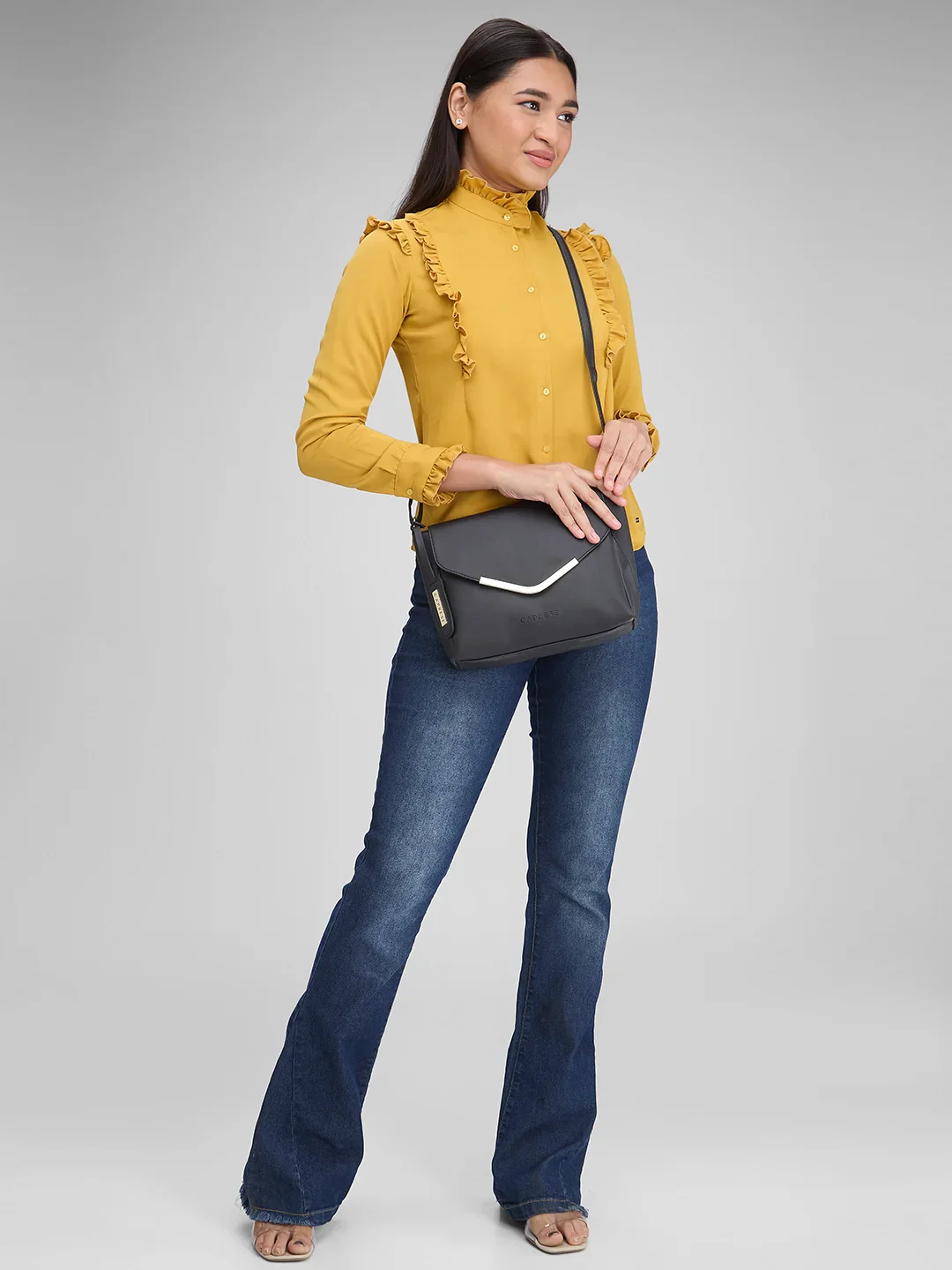 Caprese Yondella Medium Black Sling Bag - Image 15