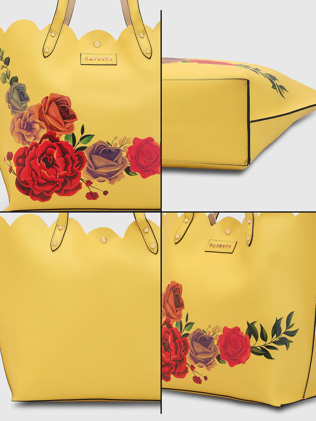 Caprese Zaria Large Light Yellow Open Tote Bag - Image 9