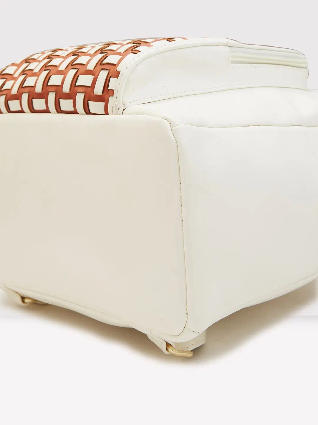 Caprese Zeta Quilted Large Vanilla Backpack - Image 6