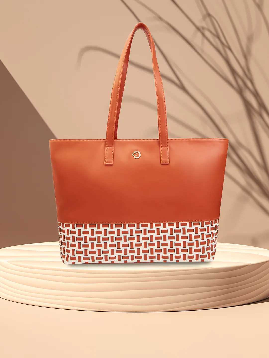 Caprese Zeta Large Tan Laptop Tote Bag - Image 2