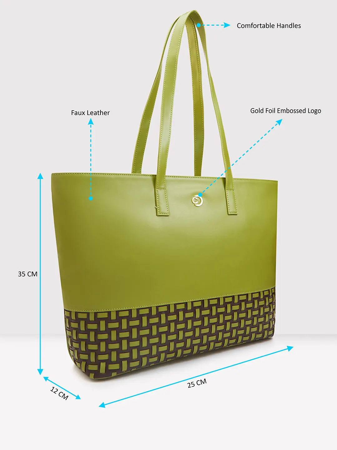 Caprese Zeta Large Olive Laptop Tote - Image 8