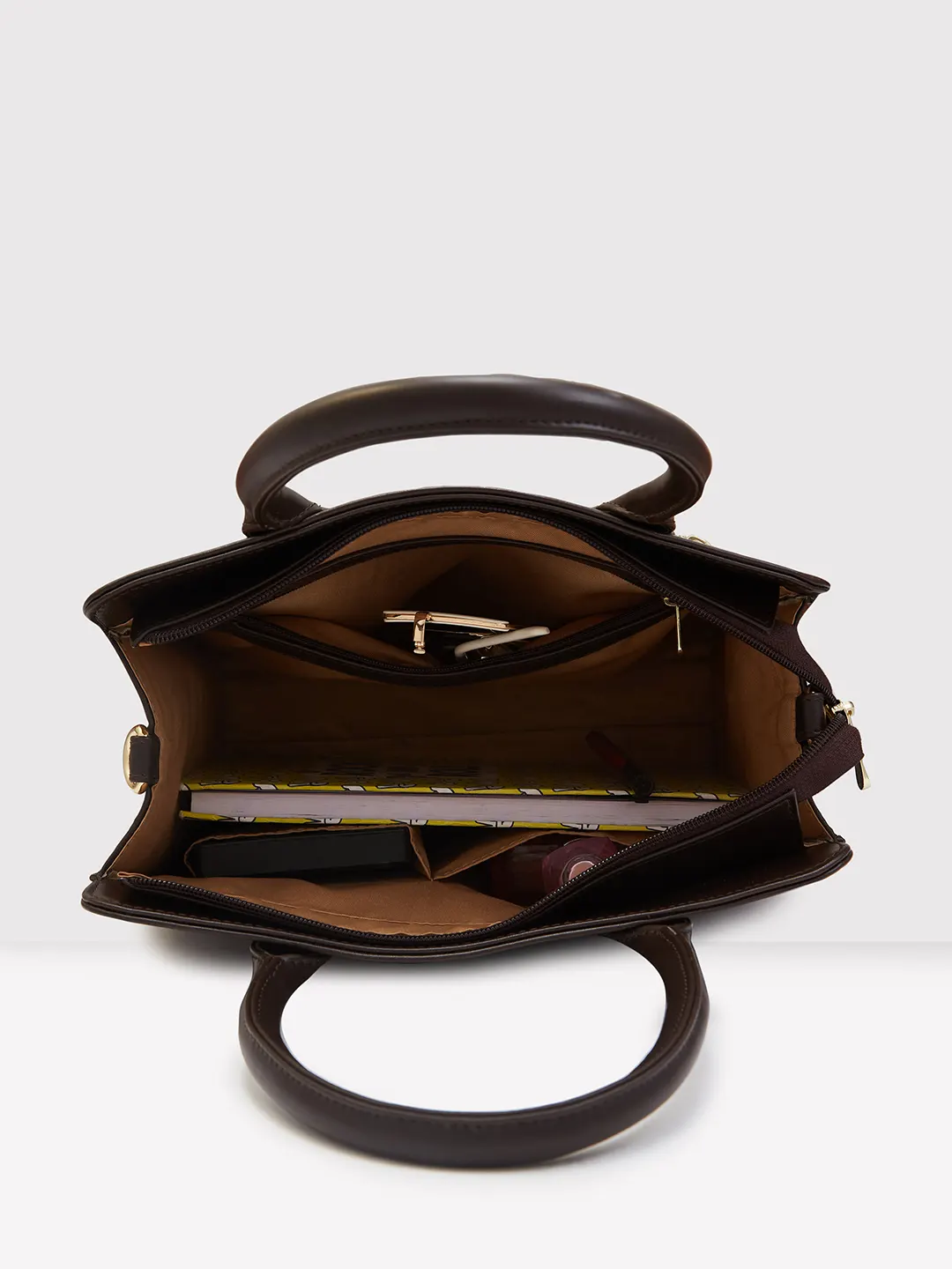 Caprese Zeta Medium Chocolate Tote Bag - Image 8