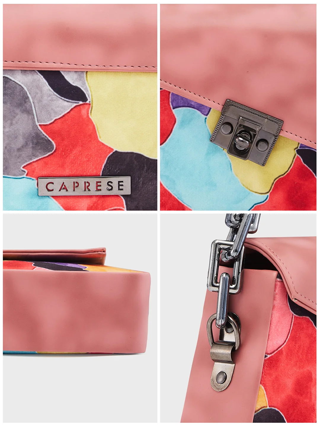 Caprese Ziko Medium Dark Pink Sling Bag - Image 6