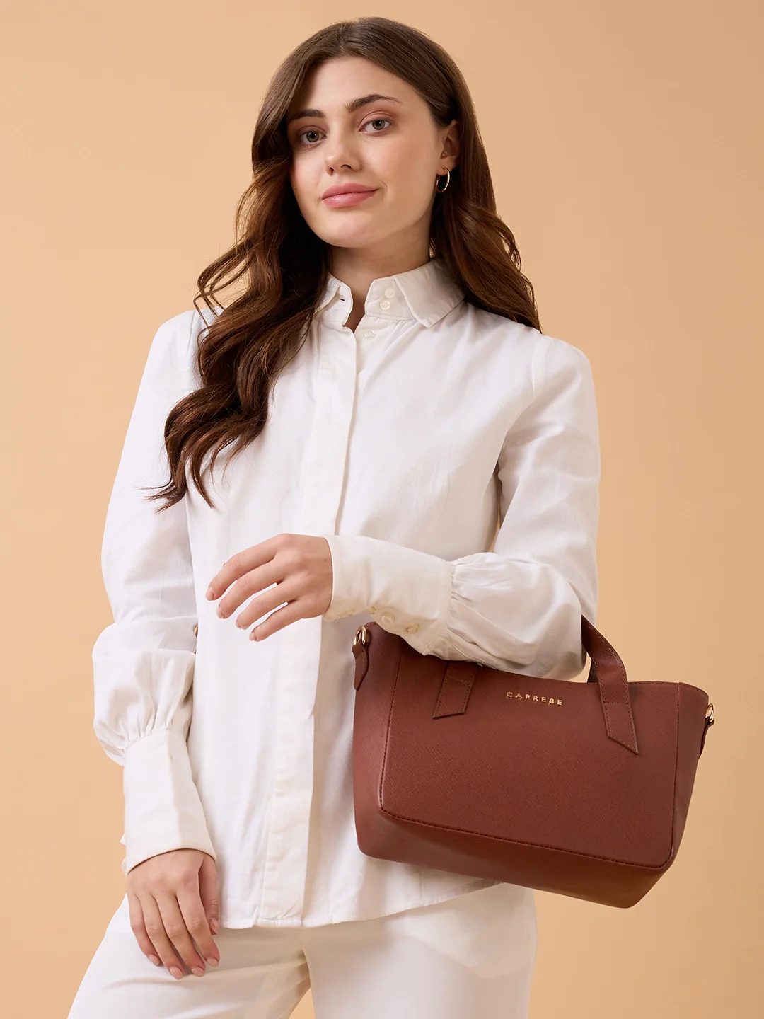 Caprese Ziri Small Brown Satchel Bag - Image 7