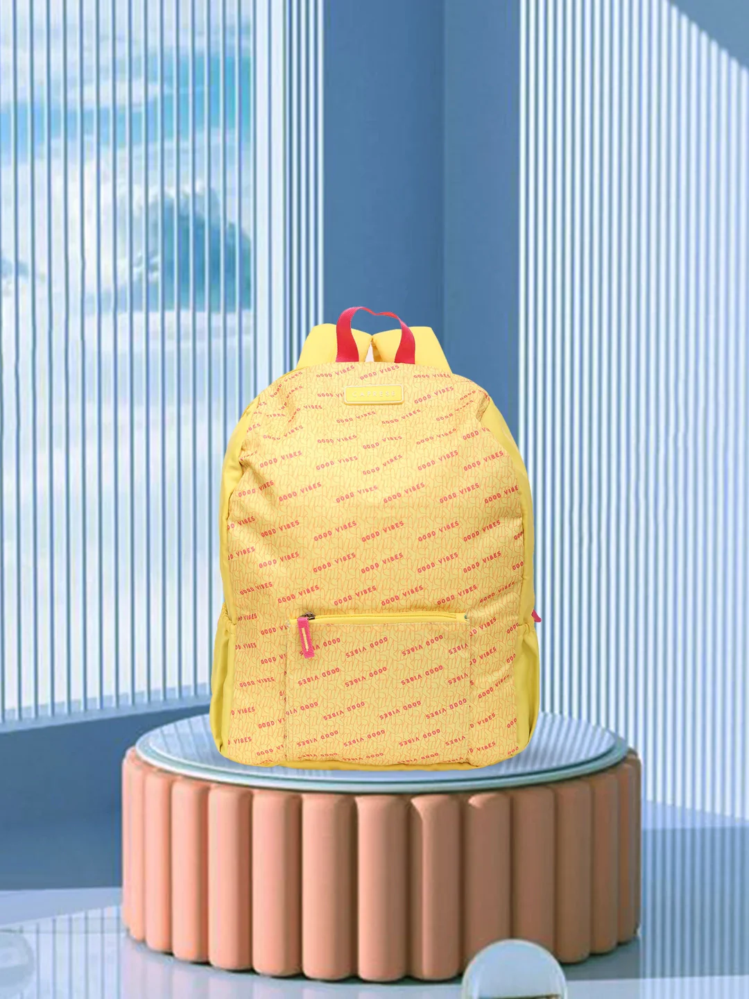 Caprese Zoe Large Yellow Laptop Backpack - Image 2