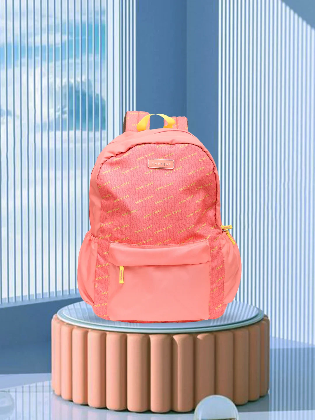 Caprese Zoe X-Large Peach Laptop Backpack - Image 2