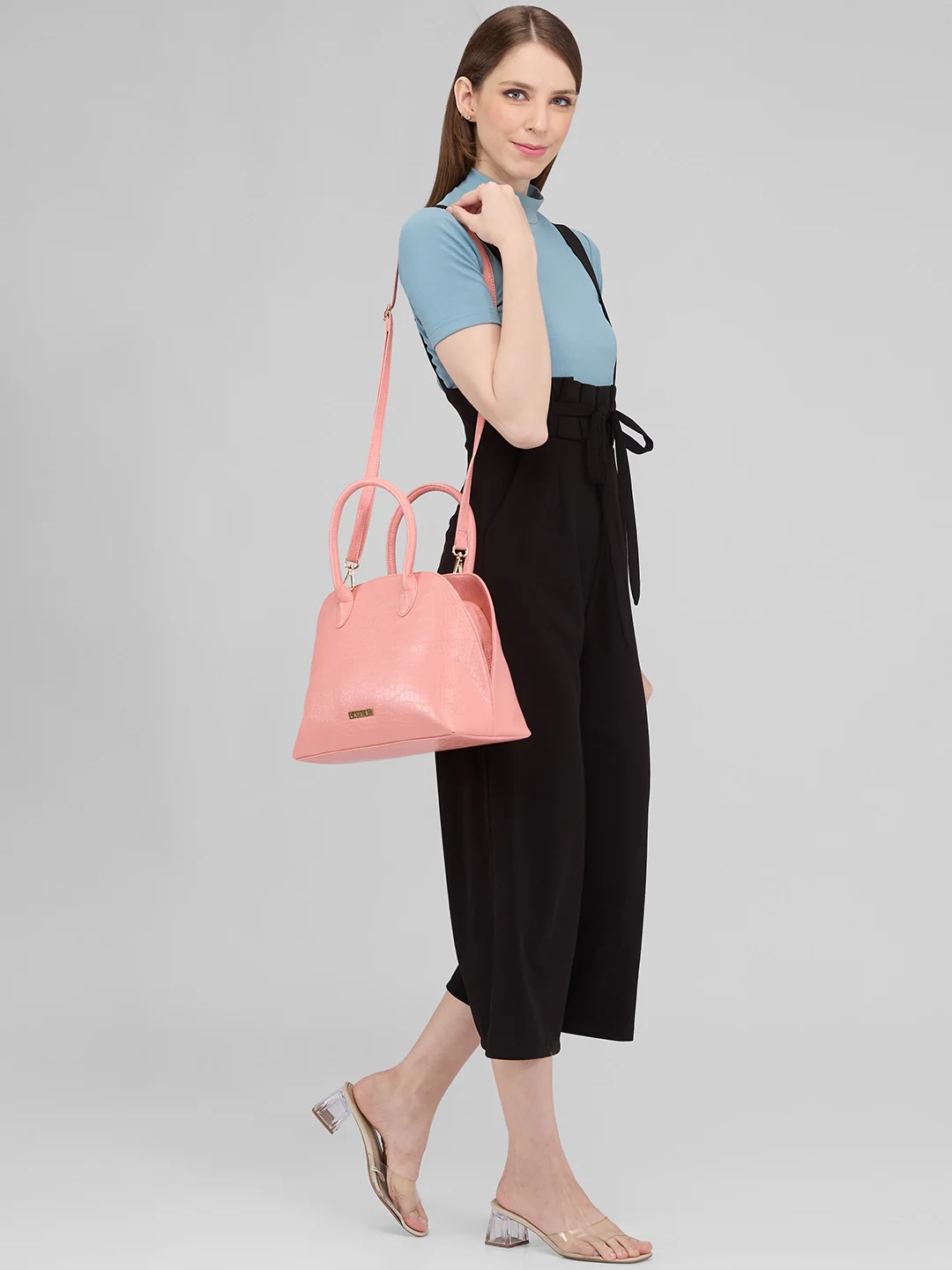 Caprese Zoia Medium Salmon Satchel Bag - Image 3