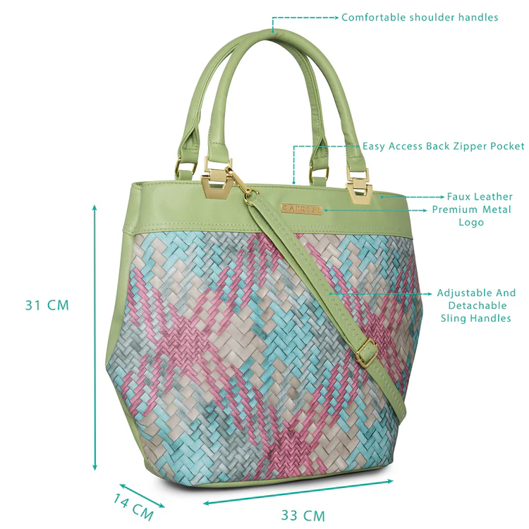Caprese Claudia Large Olive Green Satchel Bag - Image 3