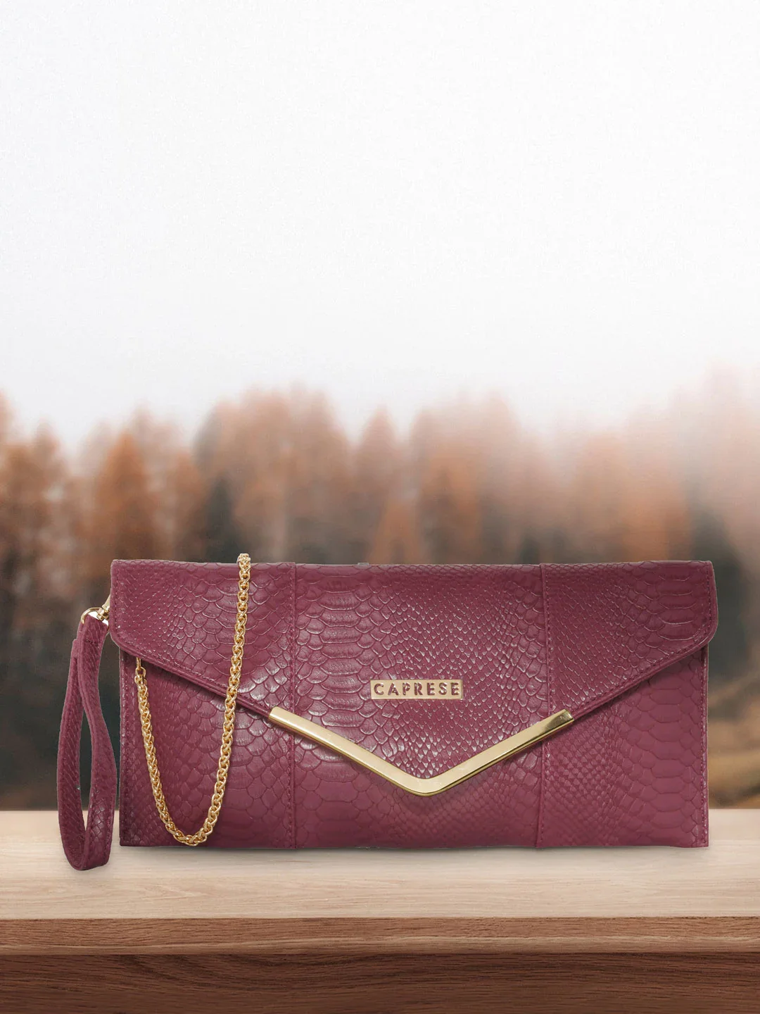 Caprese Dana Medium Crimson Red Clutch - Image 3