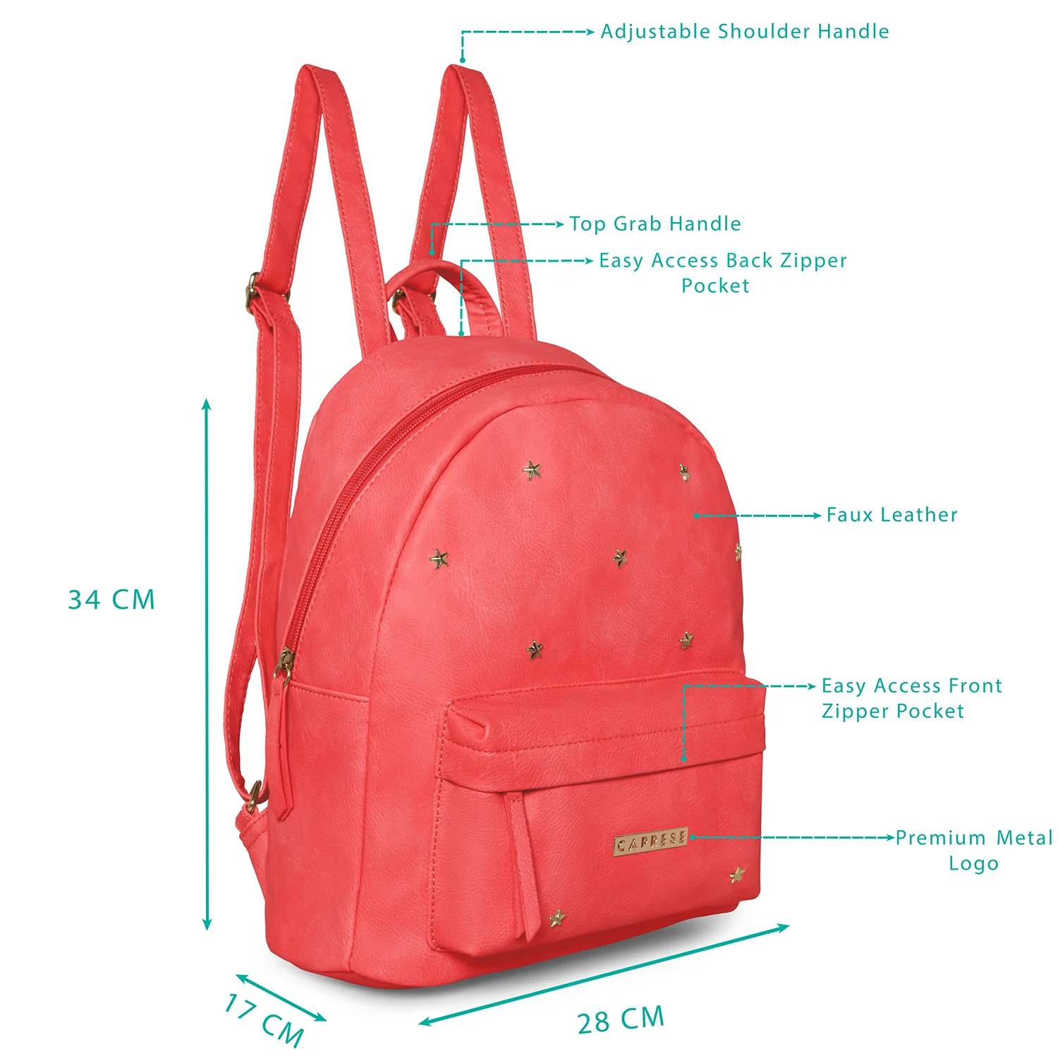 Caprese Dia Medium Orange Backpack - Image 5