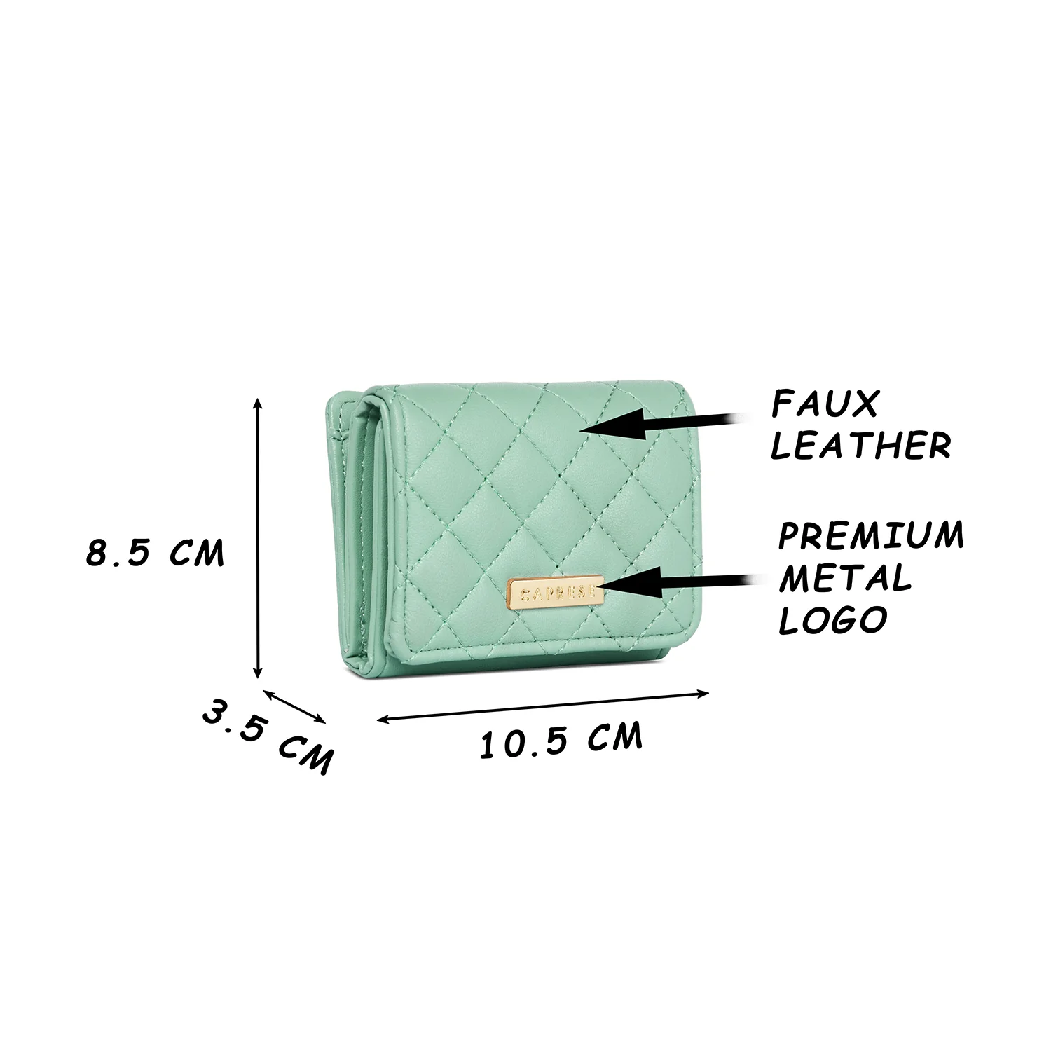 Caprese Erica Small Powder Blue Flap Wallet - Image 3