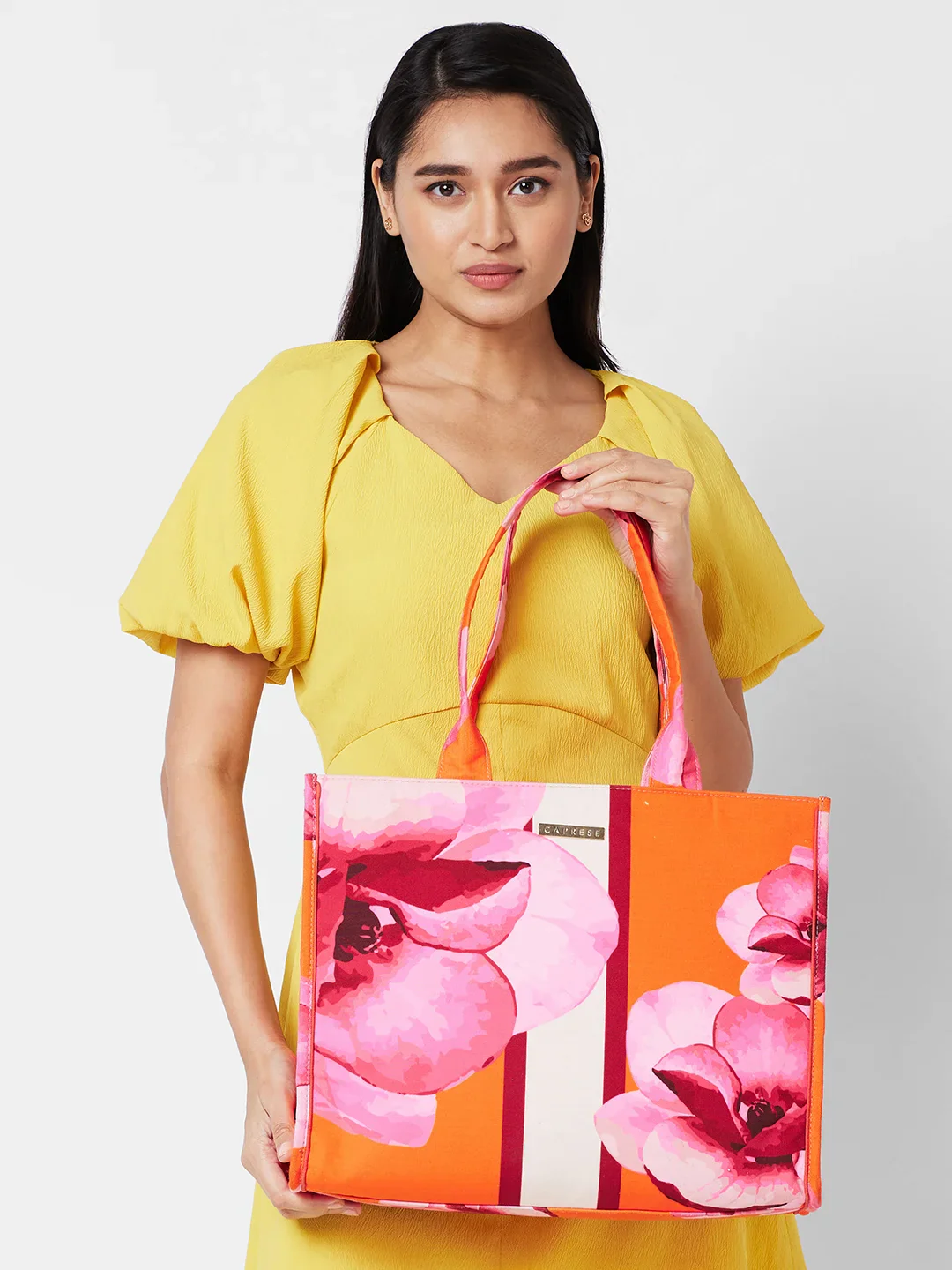 Caprese Ivy X Large Orange Tote Bag - Image 13
