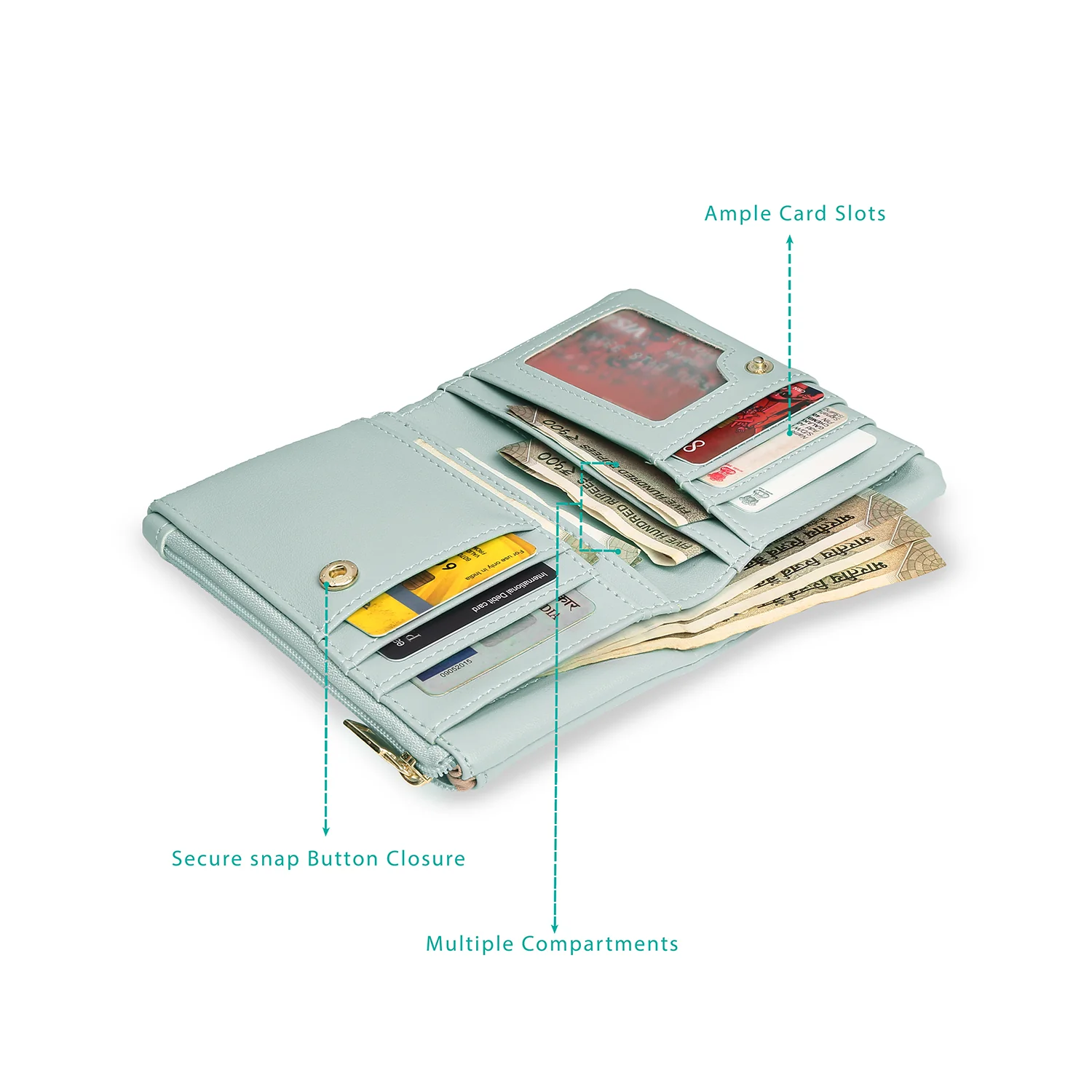 Caprese Remy Small Blue Wallet - Image 4