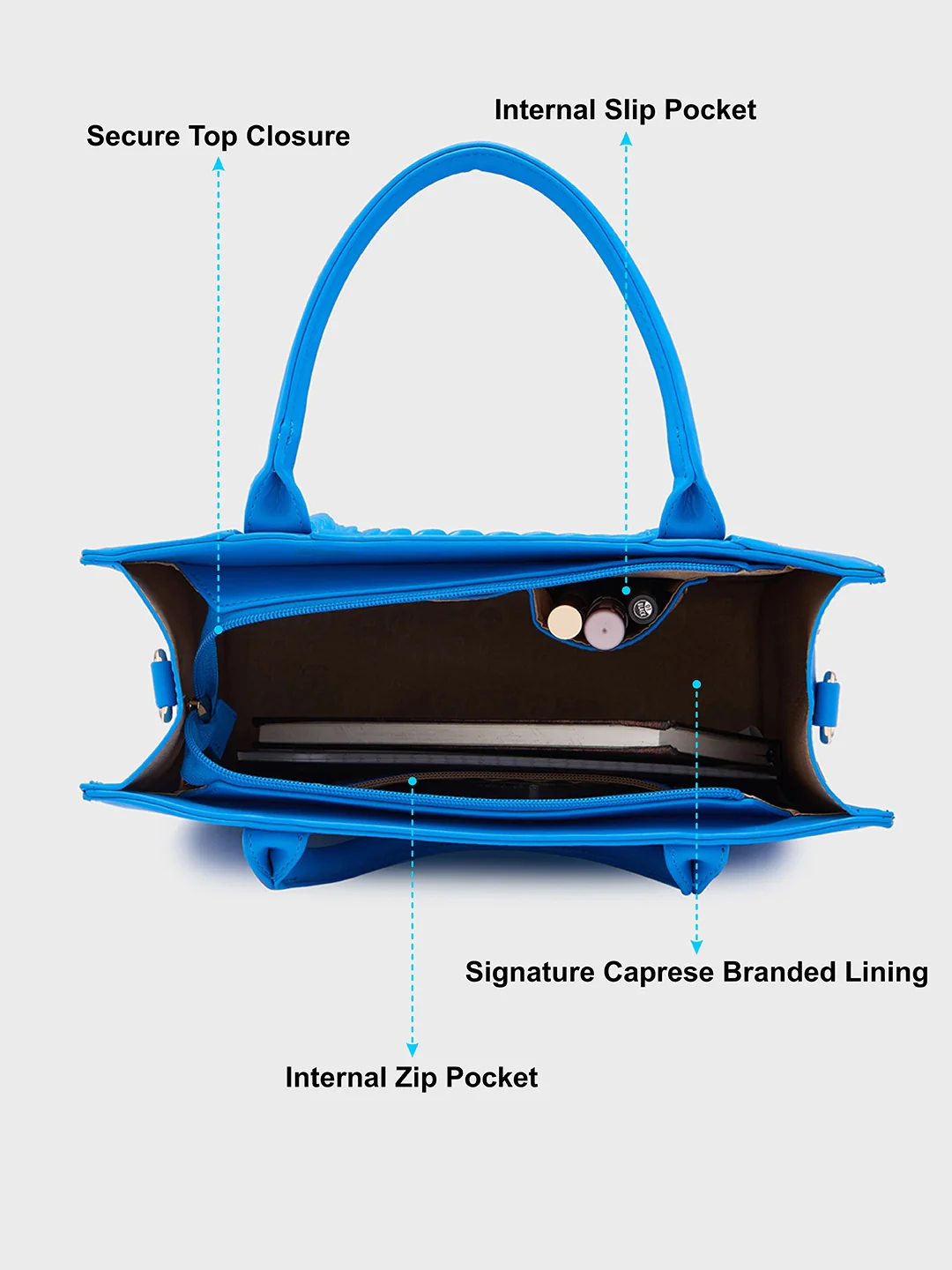 Caprese Roxana Medium Blue Tote Bag - Image 7